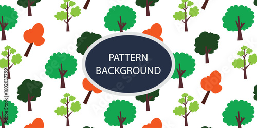 Green forest pattern backgrkound design. Hand draw texture. Vector template. fabric