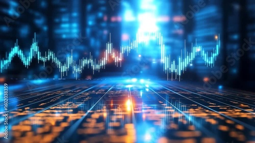 Abstract Stock Market or Financial Data Chart.