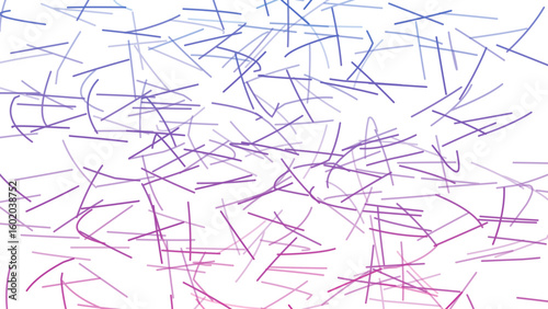 Abstract chaotic texture with intersecting blue and violet hand-drawn lines on white background, symbolizing confusion, noise, or creative brainstorming.

