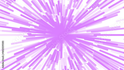 A vibrant burst of light purple lines radiating outward from a central point against a white background, creating an energetic, explosive effect that suggests celebration, speed, or a cosmic event.