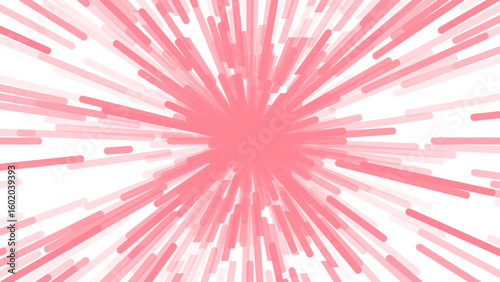 A vibrant burst of pink lines radiates from a central point against a white background, creating a dynamic, starburst effect — energetic, modern, and perfect for celebratory or tech-themed designs.