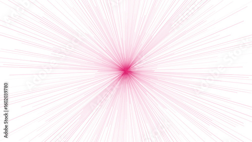 A delicate abstract pattern with soft red lines radiating from a central point, creating a subtle burst effect on a white background, evoking minimalism and gentle energy