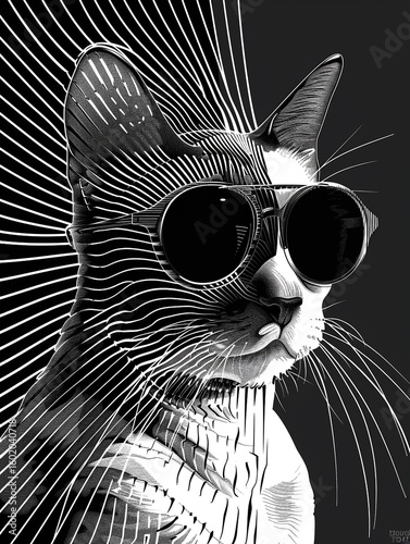 Portrait of a Cat in sunglasses