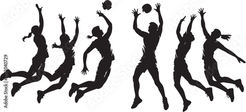 voleyball silhouettes