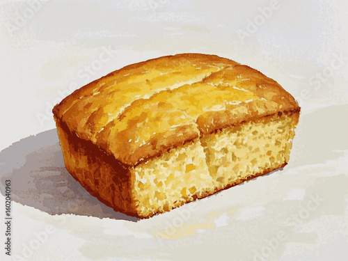Cornbread Watercolor bread Cornbread isolated vector illustration svg