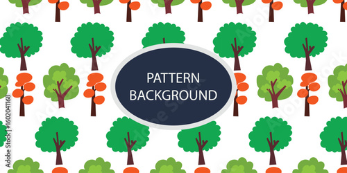 Green forest pattern backgrkound design. Hand draw texture. Vector template. fabric