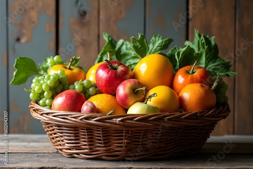 Mixed fruits in a basket