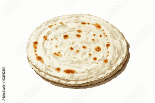 Pocket Bread & Pigment bread Pita Bread isolated watercolor vector illustration svg
