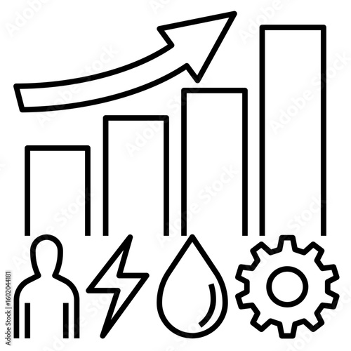 Rising costs icon outline style