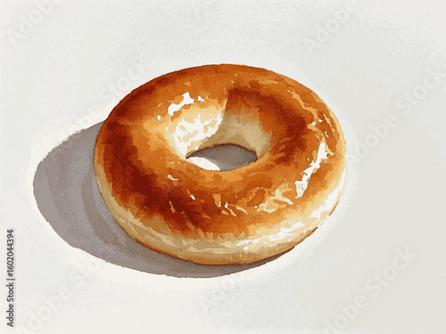 Bagel Watercolor bread Bagel isolated watercolor vector illustration svg