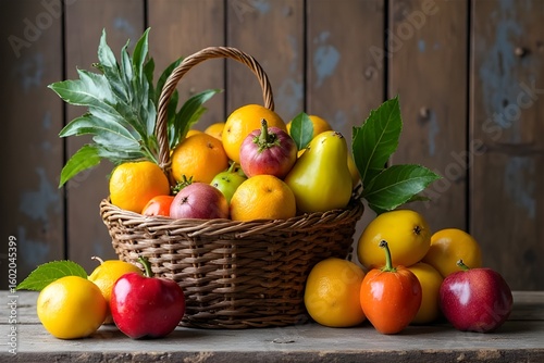 Mixed fruits in a basket