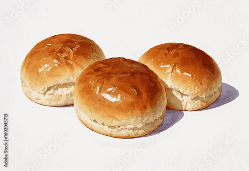 Bun Watercolor Bun Bread isolated watercolor vector illustration svg