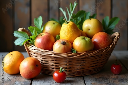 Mixed fruits in a basket