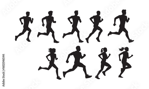 Wallpaper Mural Diverse group of athletes running in silhouette people male Torontodigital.ca