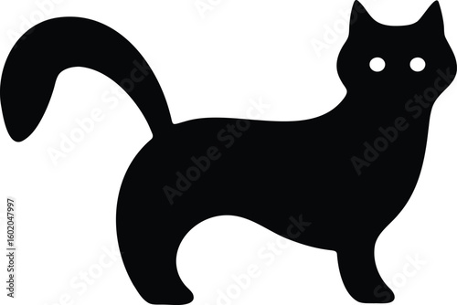 Stylized silhouette of a cat in profile