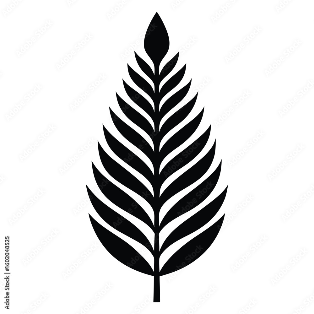 Fototapeta premium Silhouette pictogram vector diverse fern leaves for design