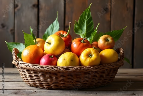 Mixed fruits in a basket
