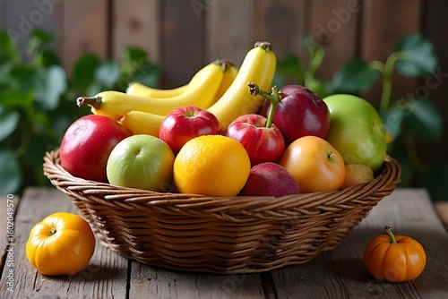 Mixed fruits in a basket