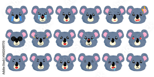 Set of animal head expression variant different face. animal heads cartoon background for baby textile, wrapping paper, wallpaper, fabric and more. Vector illustration
