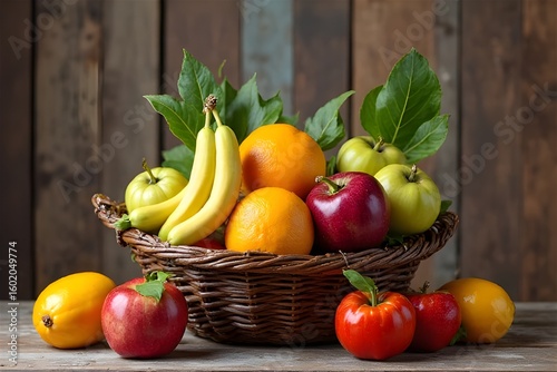 Mixed fruits in a basket
