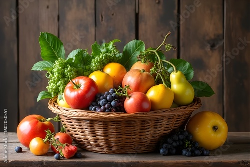 Mixed fruits in a basket