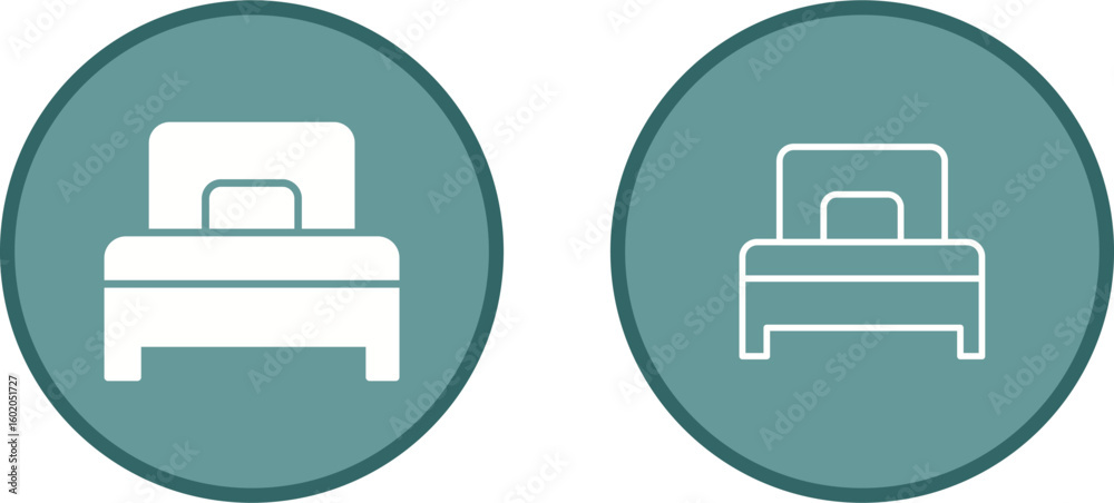 Single Bed Vector Icon Single Bed Vector Icon
