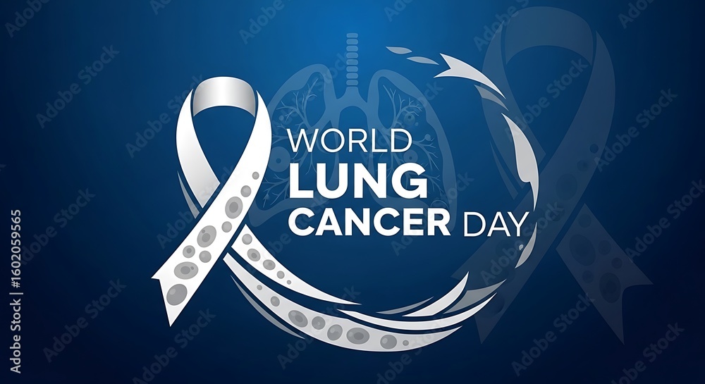 Fototapeta premium Recognizing World Lung Cancer Day Raising Awareness About Prevention Early Detection And Treatment Options