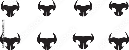 Cat Nose Silhouette Icon Vector Set – Minimal Feline Face Detail Design