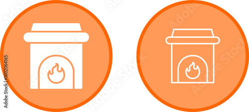 Fireplace Vector Icon