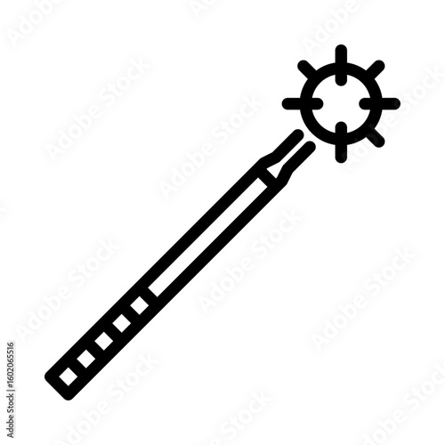 Morningstar outline icon. combat weapon black line illustration.