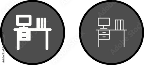 Office Desk Vector Icon