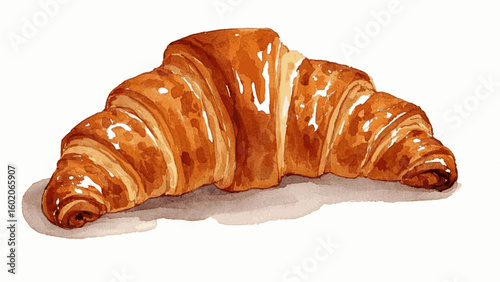 Buttery Crescent Glow Croissant isolated watercolor vector illustration svg
