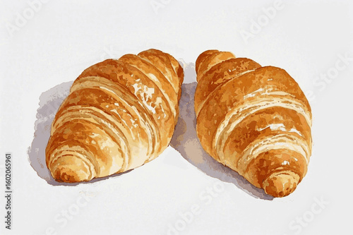 Croissant Watercolor Croissant isolated watercolor vector illustration svg