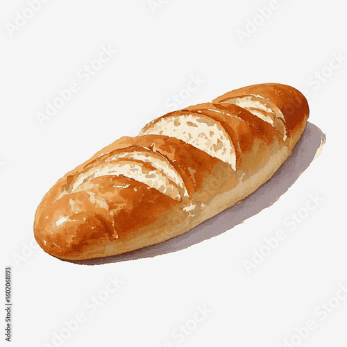 Crust & Wash Bread Baguette isolated watercolor vector illustration svg
