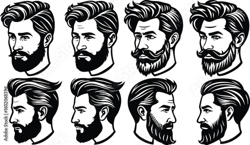 face head set expression character black hair