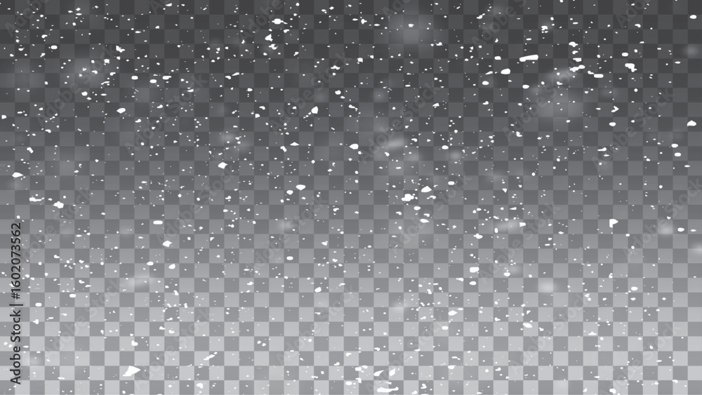 Fototapeta premium Snow storm effect, blurred, cold wind with snow.