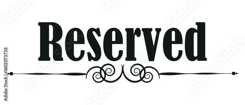 hand drawn reserved text lettering writing calligraphy icon on white background.