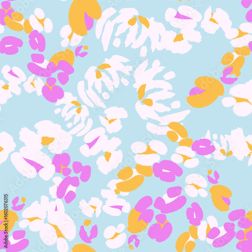 Floral colorful seamless pattern with abstract different flowers. Vector background, design, print, wrapping paper, wallpaper, textile