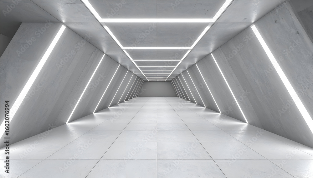 Obraz premium Futuristic Light Corridor Interior.