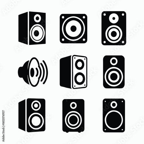Collection of Audio Speaker Icons
