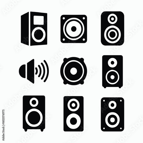Collection of Audio Speaker Icons
