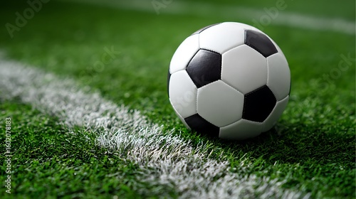 Soccer Ball on Green Field:  Pitch, Gameplay, and Sports Photography