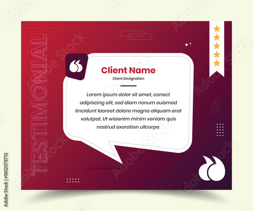 Minimalist abstract client feedback or social media post testimonial design template