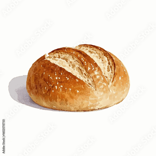 Composition & Style Sourdough Bread isolated watercolor vector illustration svg