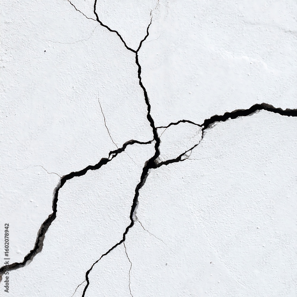 Fototapeta premium Cracked white wall (6)