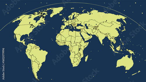World map illustration showing continents geography earth countries and global political boundaries vector design
