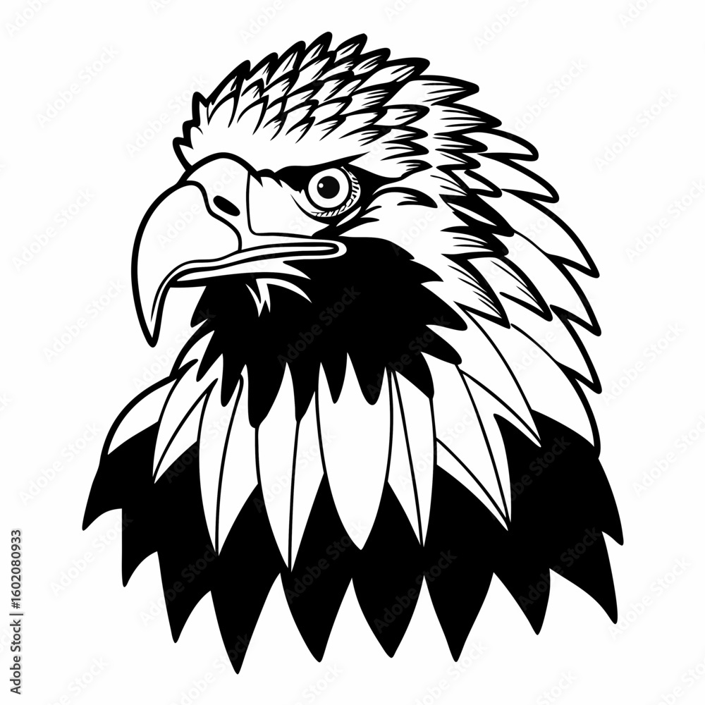 Obraz premium Eagle Head Stylized Black White