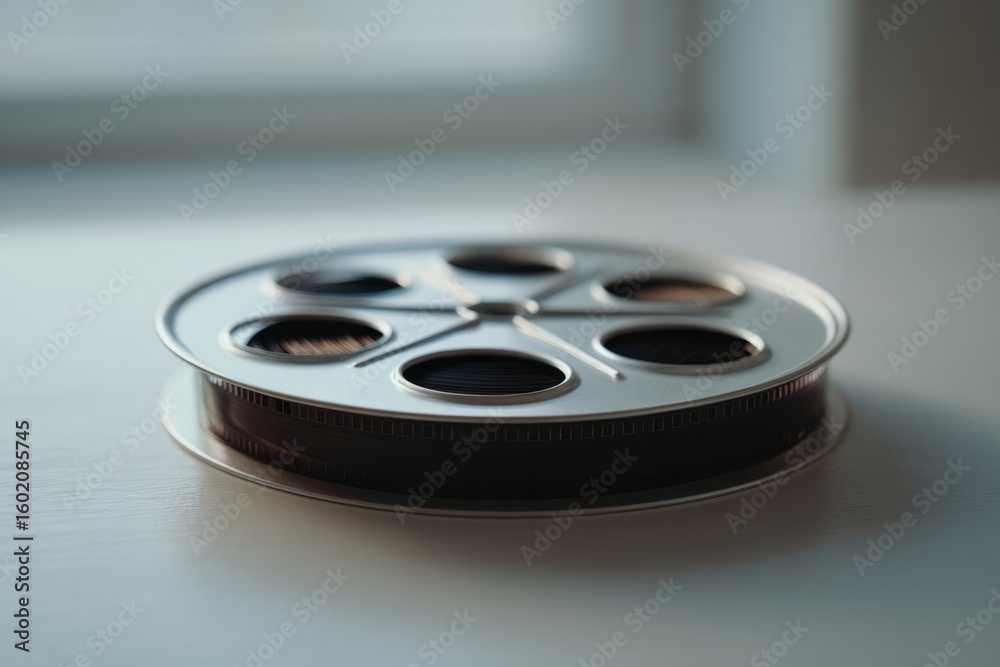An enigmatic film reel, whispering tales of celluloid dreams, perfect for World Photography Day or Vintage Film Week celebrations An enigmatic film reel, whispering tales of celluloid dreams, perfect for World Photography Day or Vintage Film Week celebrations