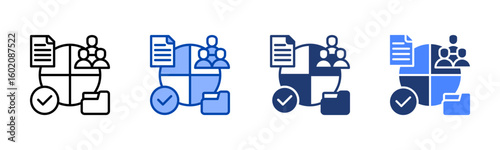 Segmentation icon set multiple style collection