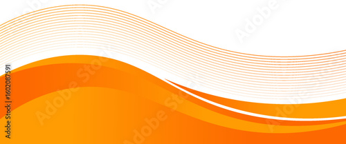 Vector orange line background curve element with white space for text and message design, overlapping layers, vector